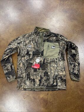 Banded- REALTREE Timber-1/4 zip mid layer Pullover - Olive Pocket
